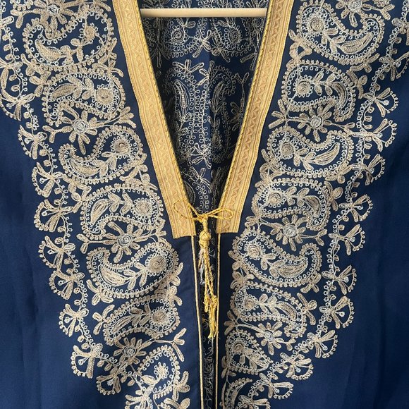 Hand Made Moroccan Gold Threaded Kaftan Robe! New! - Picture 3 of 7
